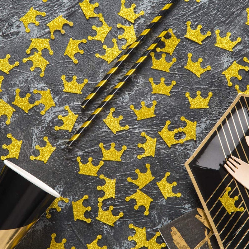 MOWO Gold Crown Confetti Table Decor and Party Wedding Event Decor, Gold Glitter, 200 Count - Image 4